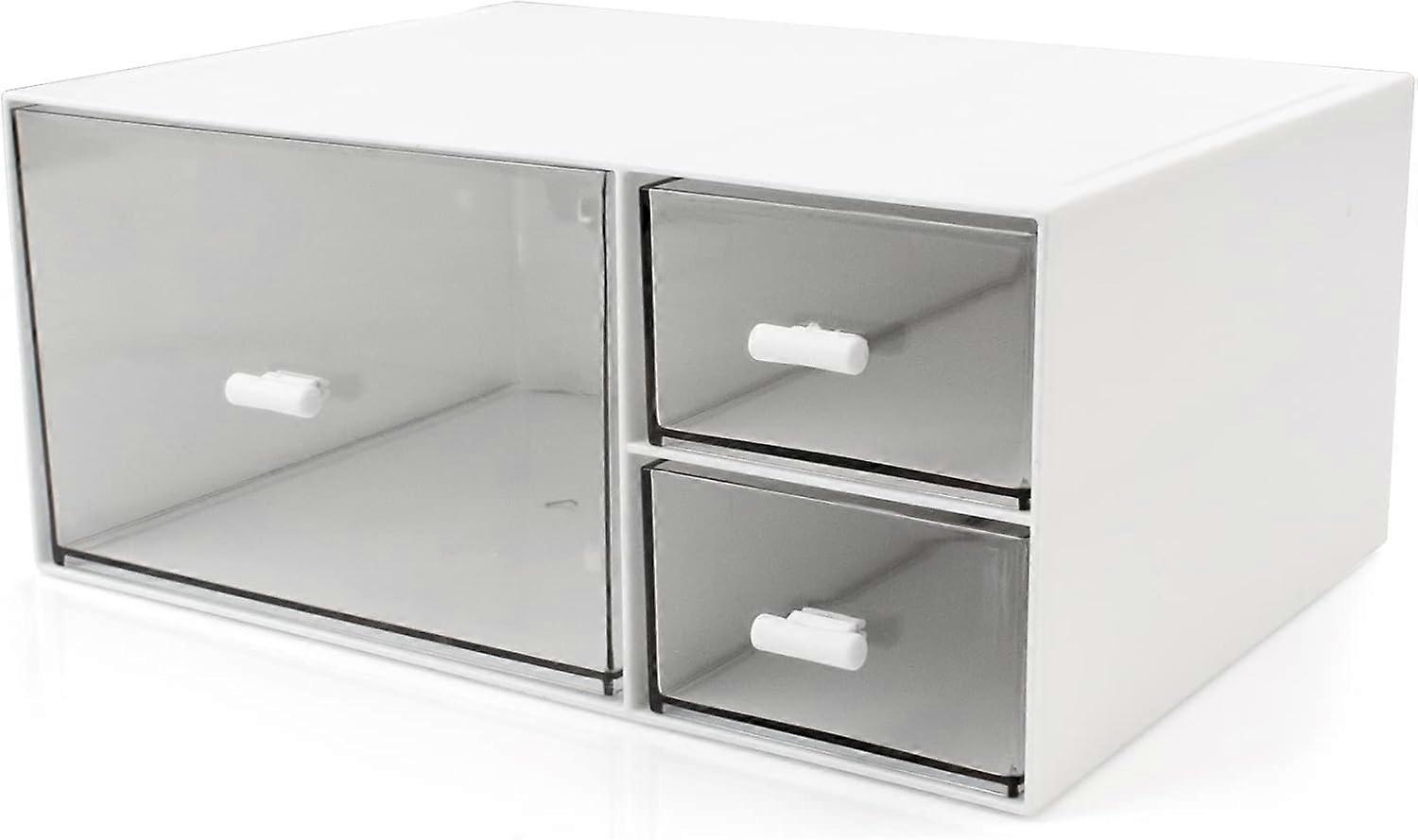 Stackable Desk Organizer with 3 Compartments, Stackable Drawers, Great for Desktop Storage, Organization Accessories