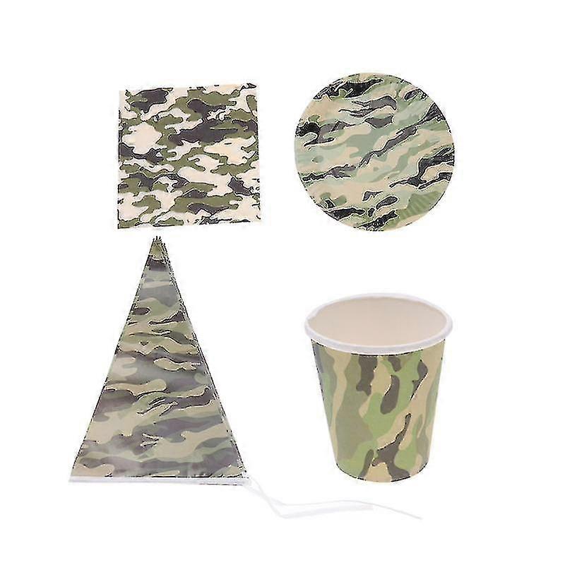1set Camouflage Party Tableware