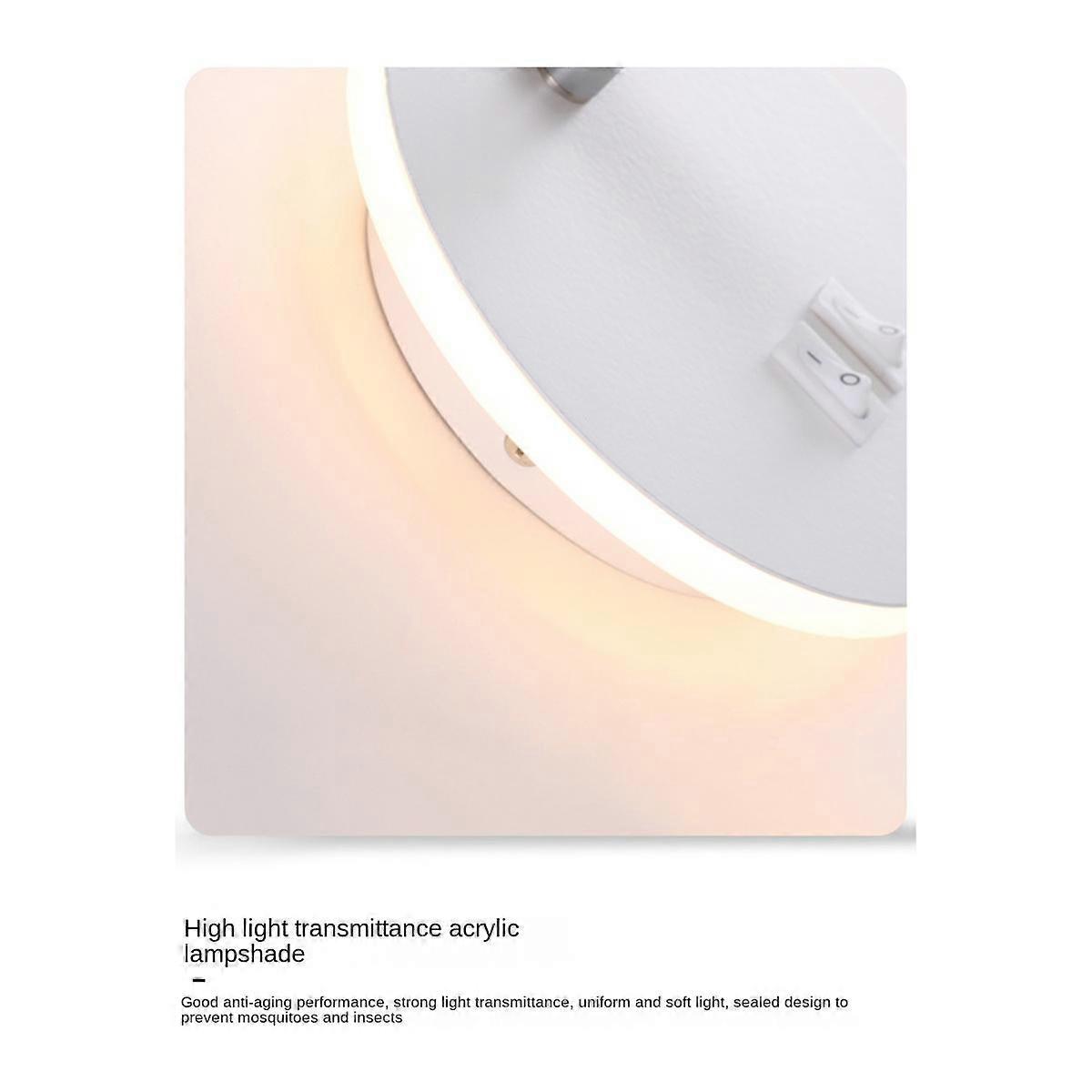 Wall Light Backlight USB Charging 330 Degree Rotation Adjustable Wall Lamp Bedside Study Reading Sc