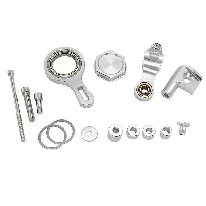 Motorcycle Steering Stabilizer Damper Mounting Support Bracket Kit for YZF R1 2002-2017 YZF R6 2006-2020 ,Silver