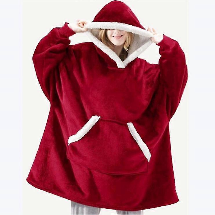 Pajamas Portable Lamb Velvet Lazy Blanket Home Casual Plush Sweater With Hood