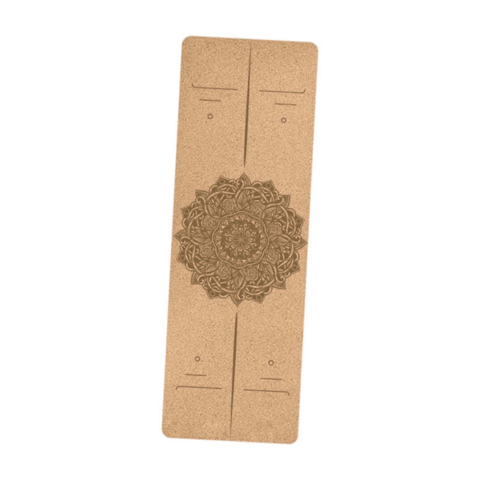 コルクヨガマットスキップマット縄跳びマットフィットネスマットストレッチホットヨガスタイルA