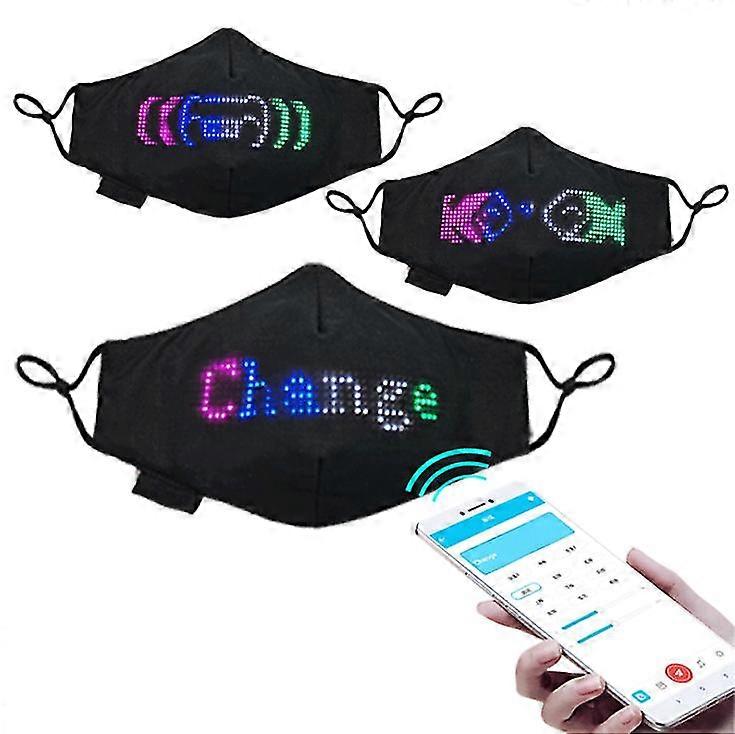 LED Luminous Mask Programmable Message Display Face Mask App Controlled Prop