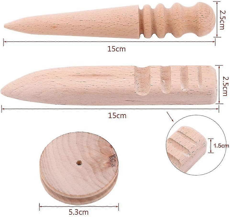 Leather Polishing Tool, Multi-size Edge Leather Burnisher 3 Type, Wooden Polishing Leather Edge Smoothers, (3 in 1 Set)