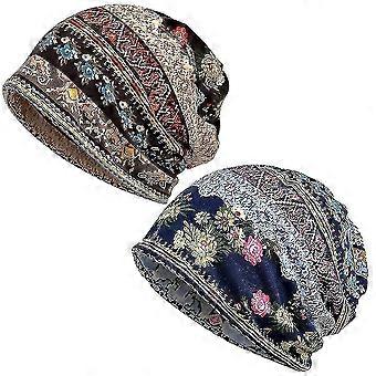 Baggy Slouchy Beanie Chemo Hat Cap Slouchy Snood Hat Cancer Headwear For Women,2 Pcs
