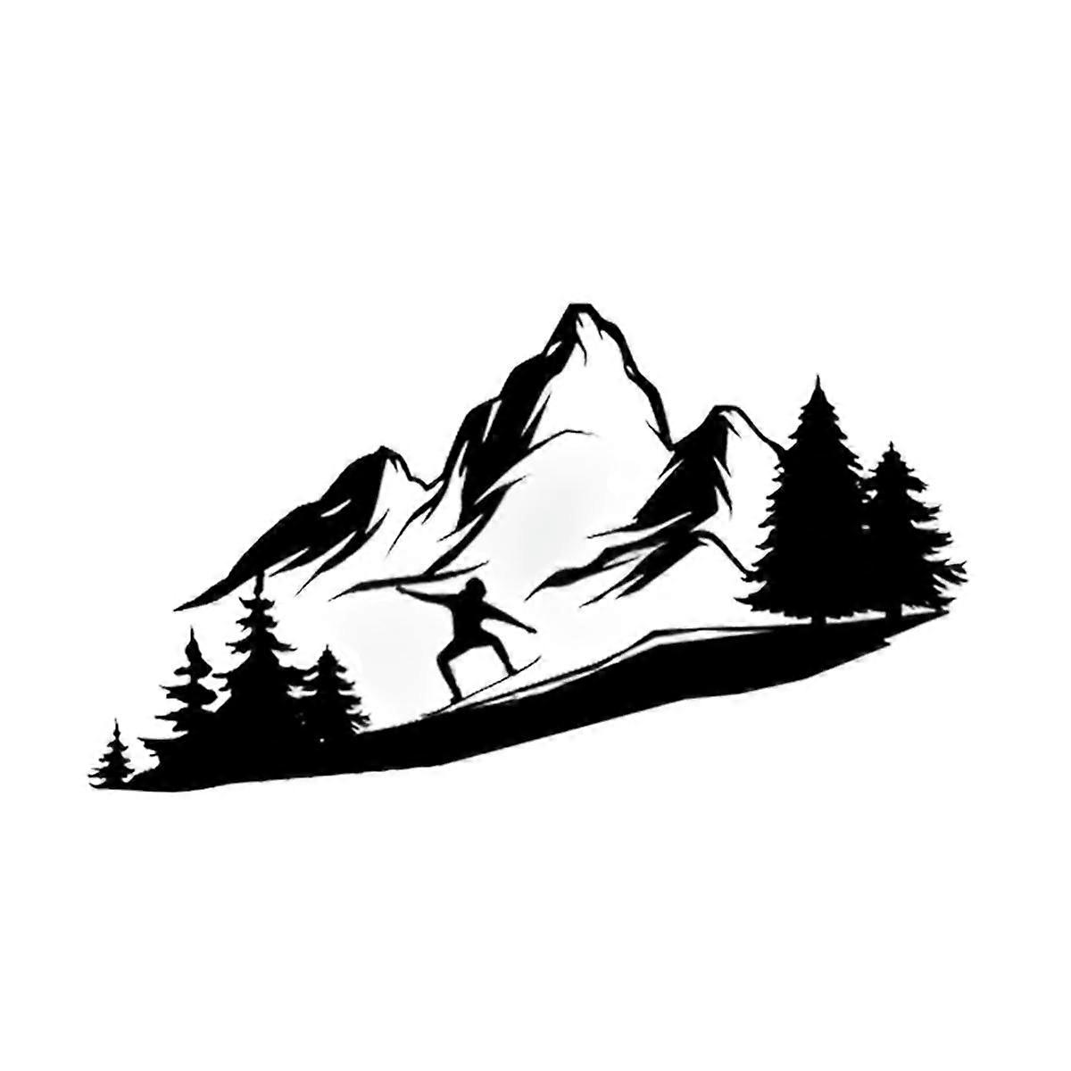 Sculpture Metal Wall and Mountain View Art Wall Metal Hammock Wall and Mountain View, Outline 3D, Room and Home Office B