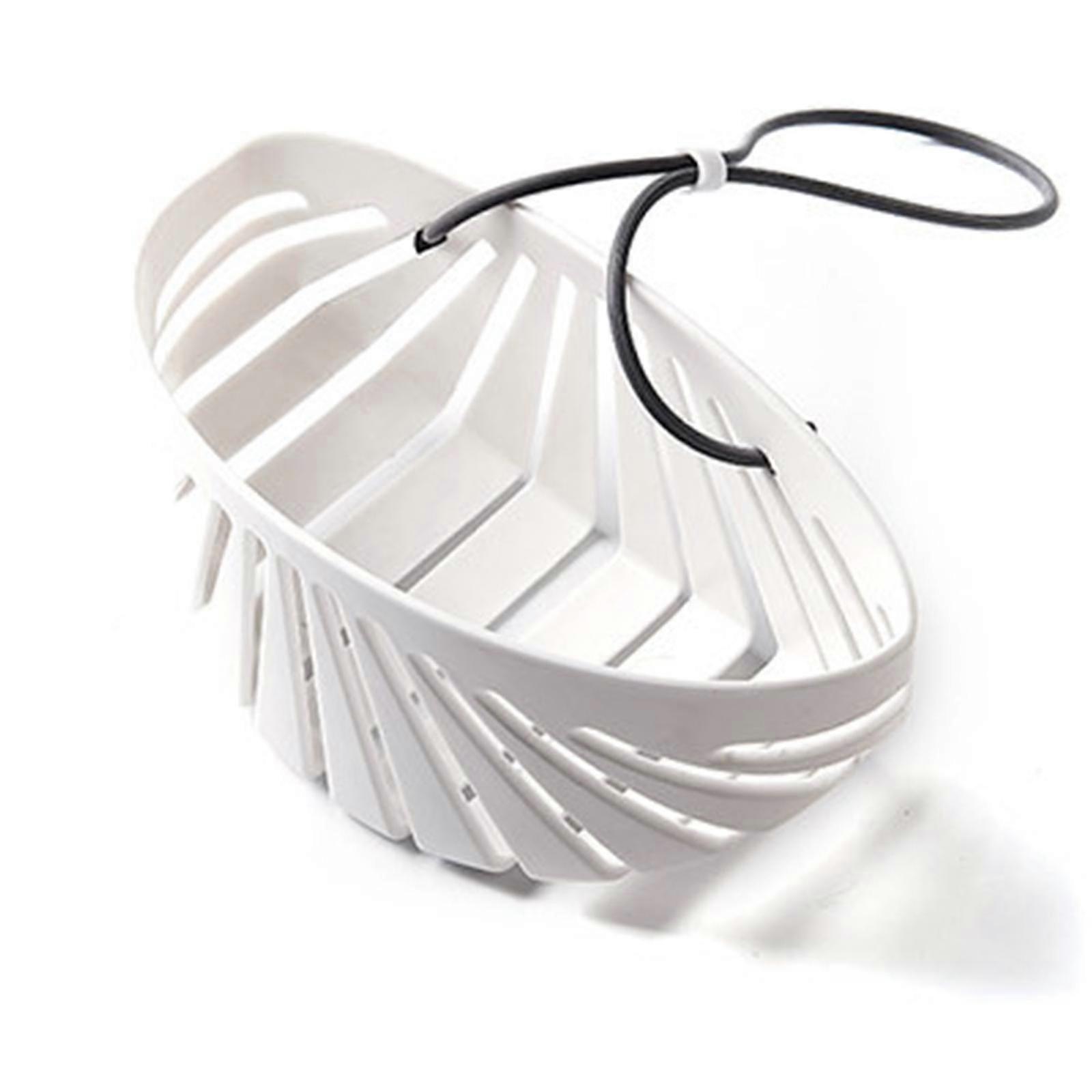 Sink Sponge Holder Hanging Kitchen Sink Caddy Adjustable Strap Kitchen Sink Organizer Space SavingWhite