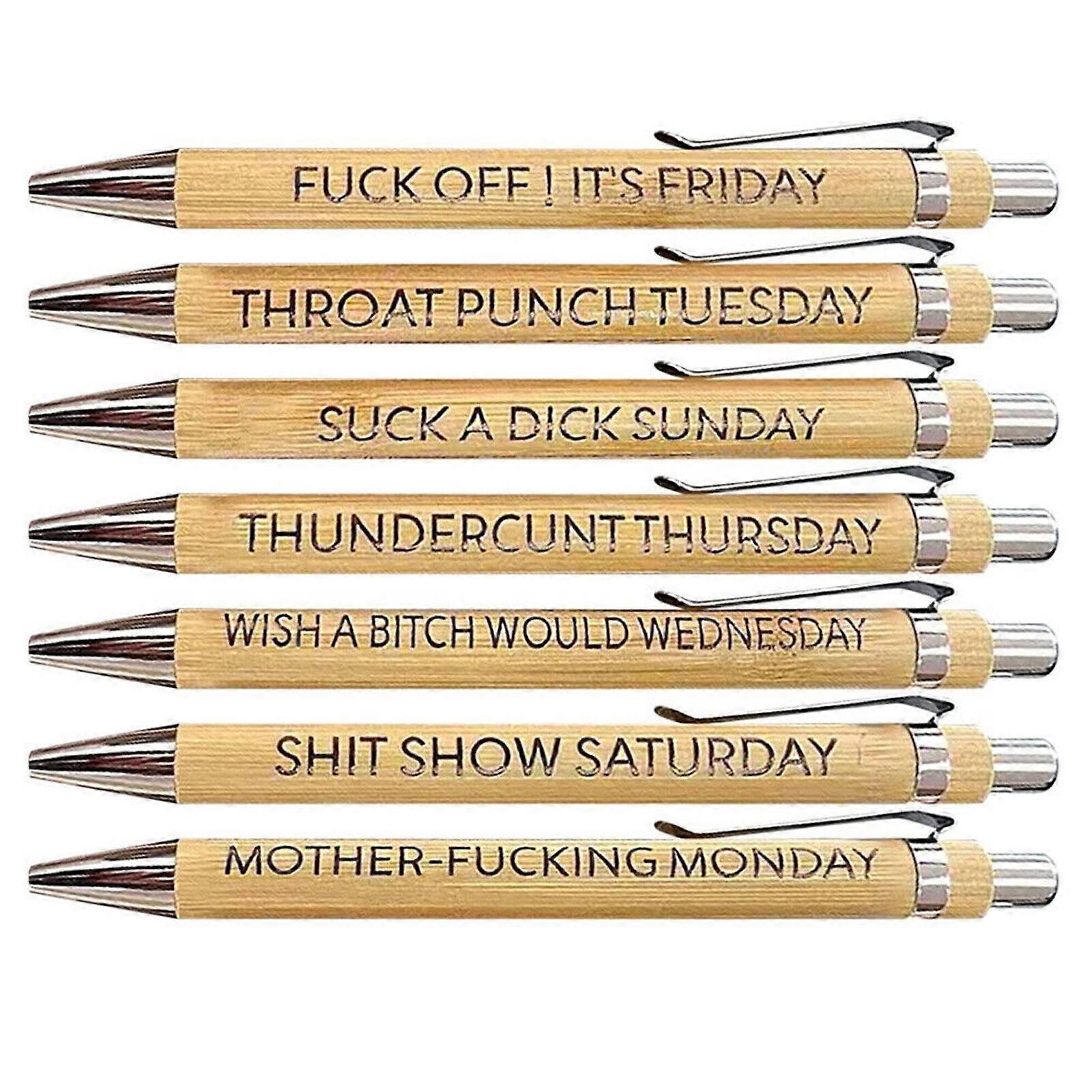 7pcs 0.5mm/0.02 polegadas engraçado Pens Set, Spoof Fun Ballpoint Pen Set, Premium canetas novidade