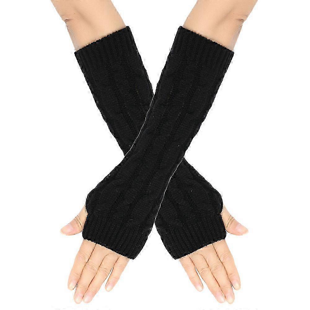 Cozy Twisted Cable Design Arm Warmers for Autumn Winter