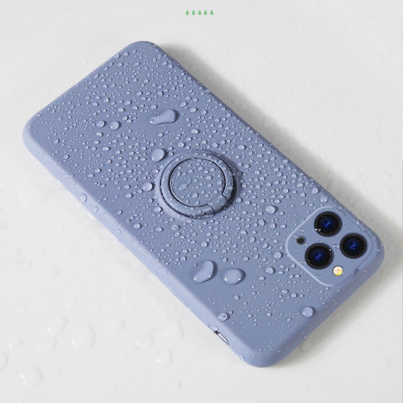for iPhone 15 Pro Max/ 15 Ultra Built-in 360 Rotatable Ring Holder Anti-Scratch Liquid Silicone Shockproof Phone Case