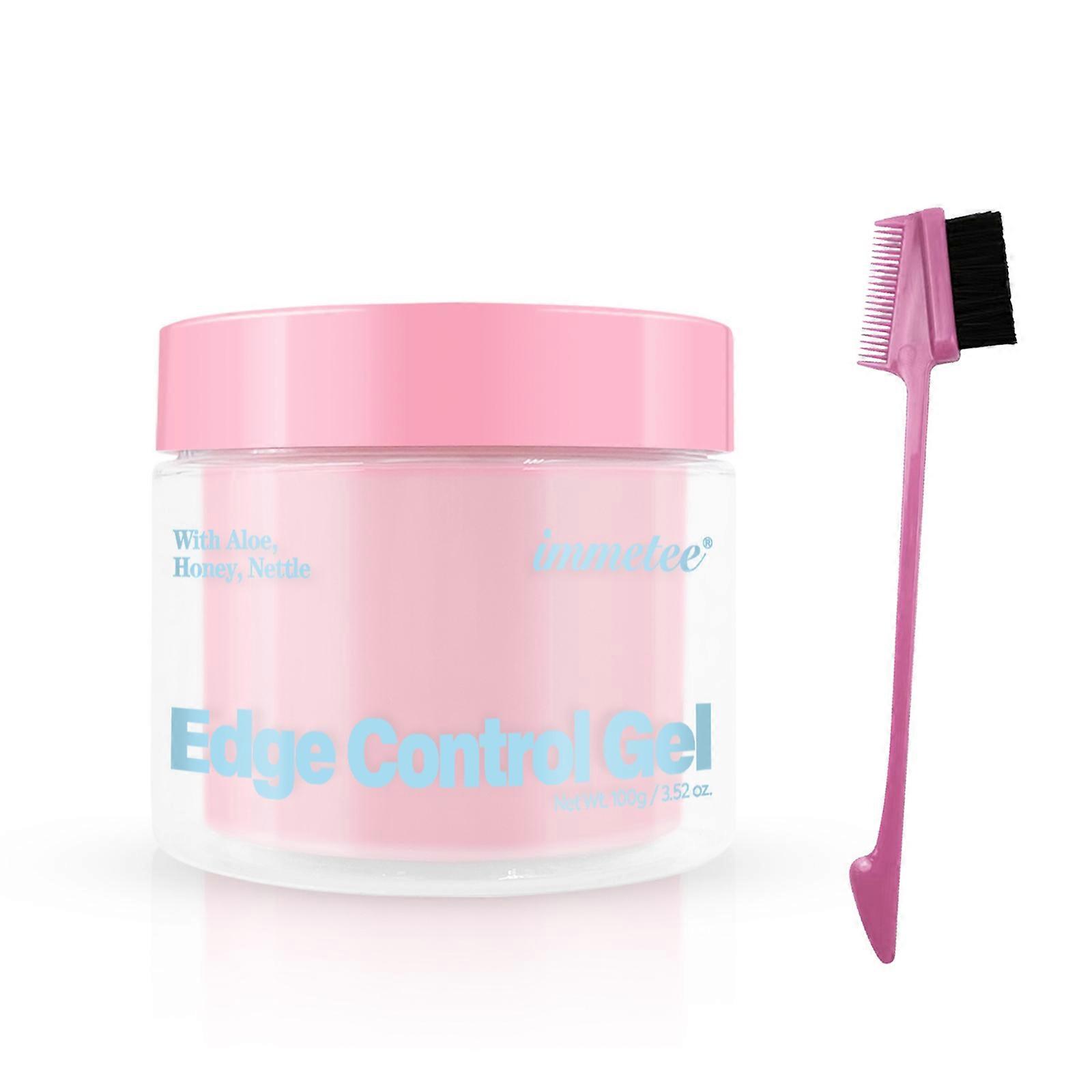 ブラシ付きエッジコントロールジェル、ヘアスタイリングジェルフライアウェイヘアテイマー、アフロヘア用エッジコントロールジェル100g、3.52オンス