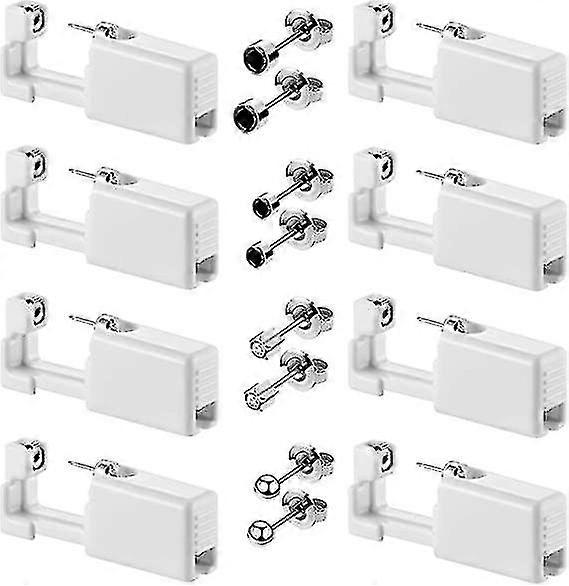 8pcs indolor orelha piercing gun descartável segurança assepsia piercing kit de ferramentas com orelha studsl