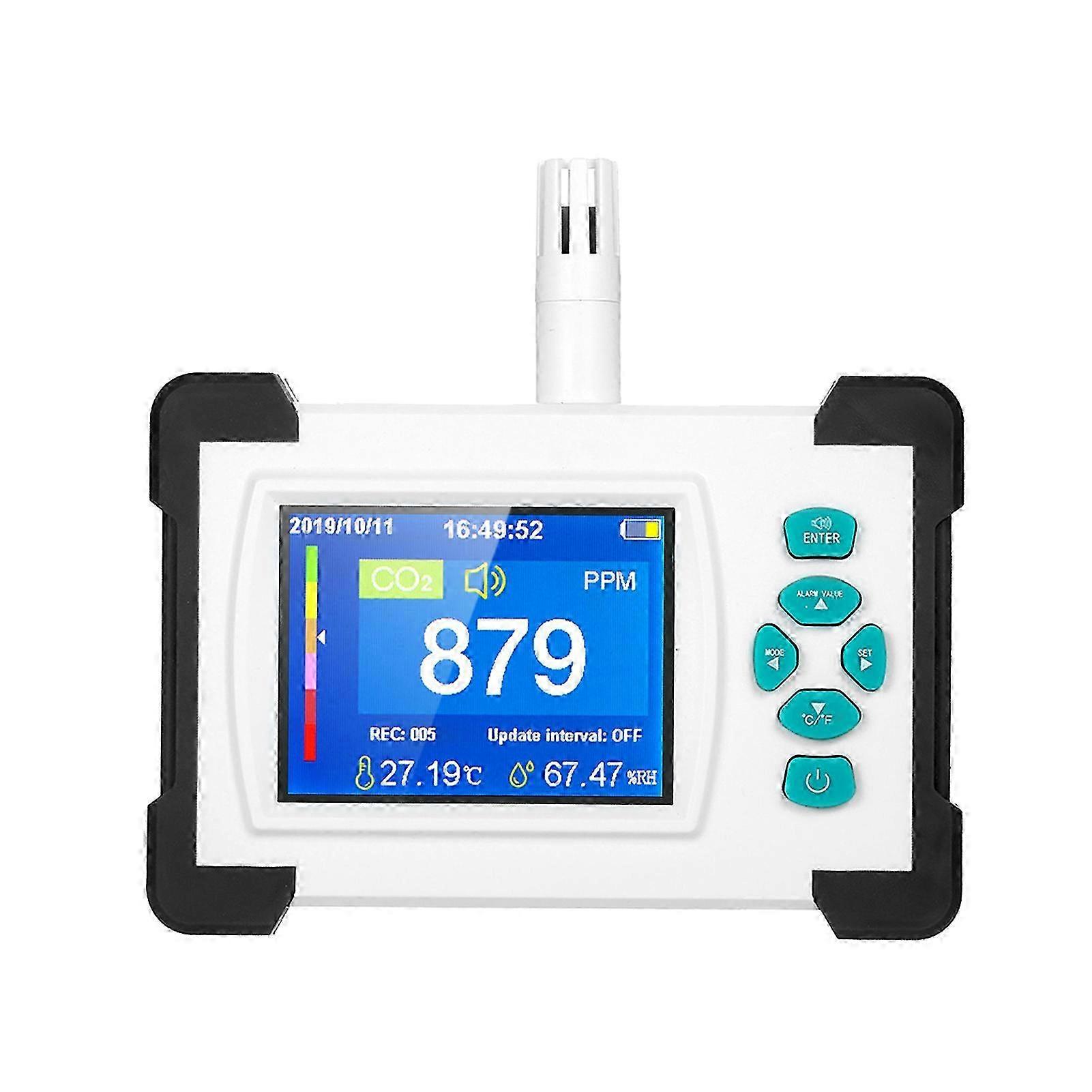 Carbon Dioxide Detector with Rechargeable Battery Portable CO2 Meter Tester for Carbon Dioxide Air Quality Detector CO2 Meter Monitor with Storage Cas