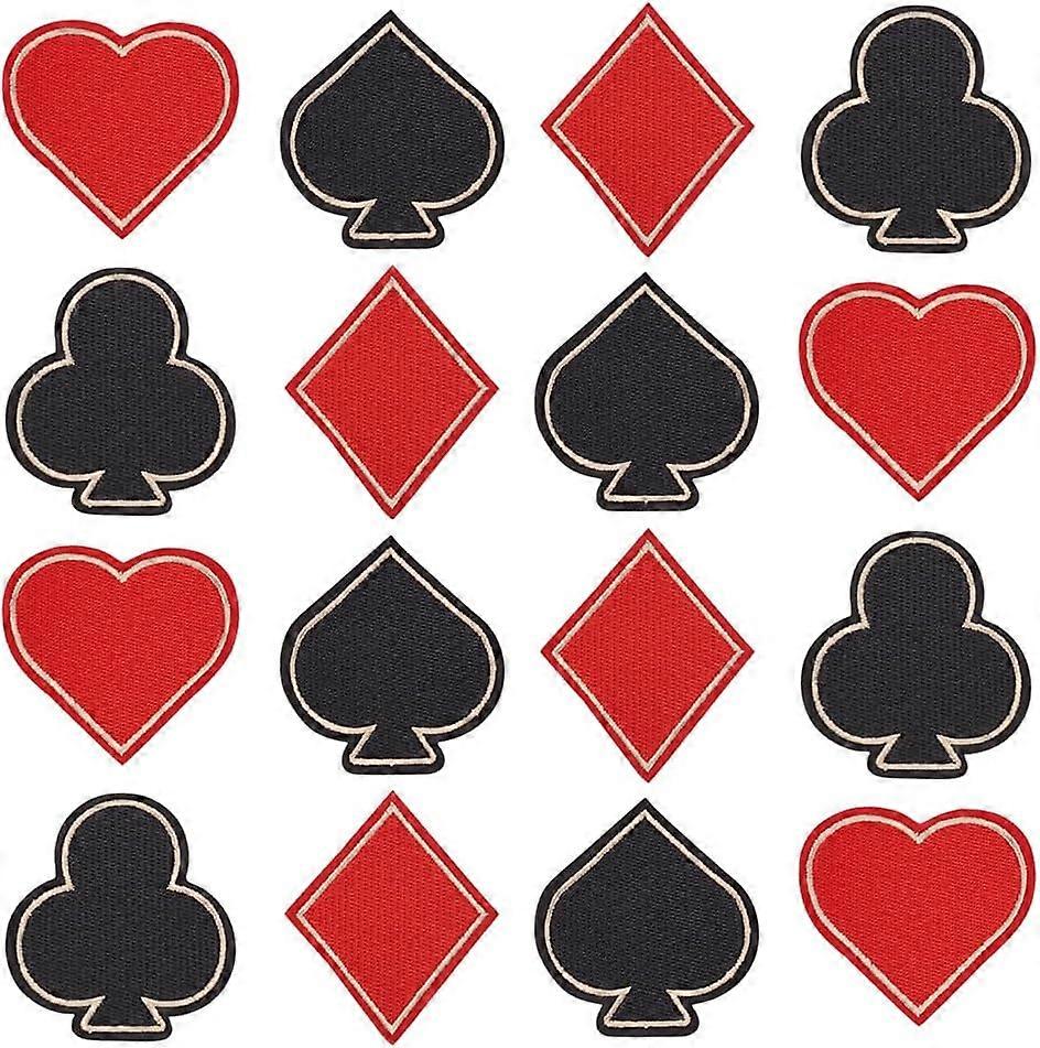 1Bag Polyester Thread Embroidery Cloth Costume Accessories Poker Pattern Mixed Color 67.5~76x63~73x1.3~1.5mm