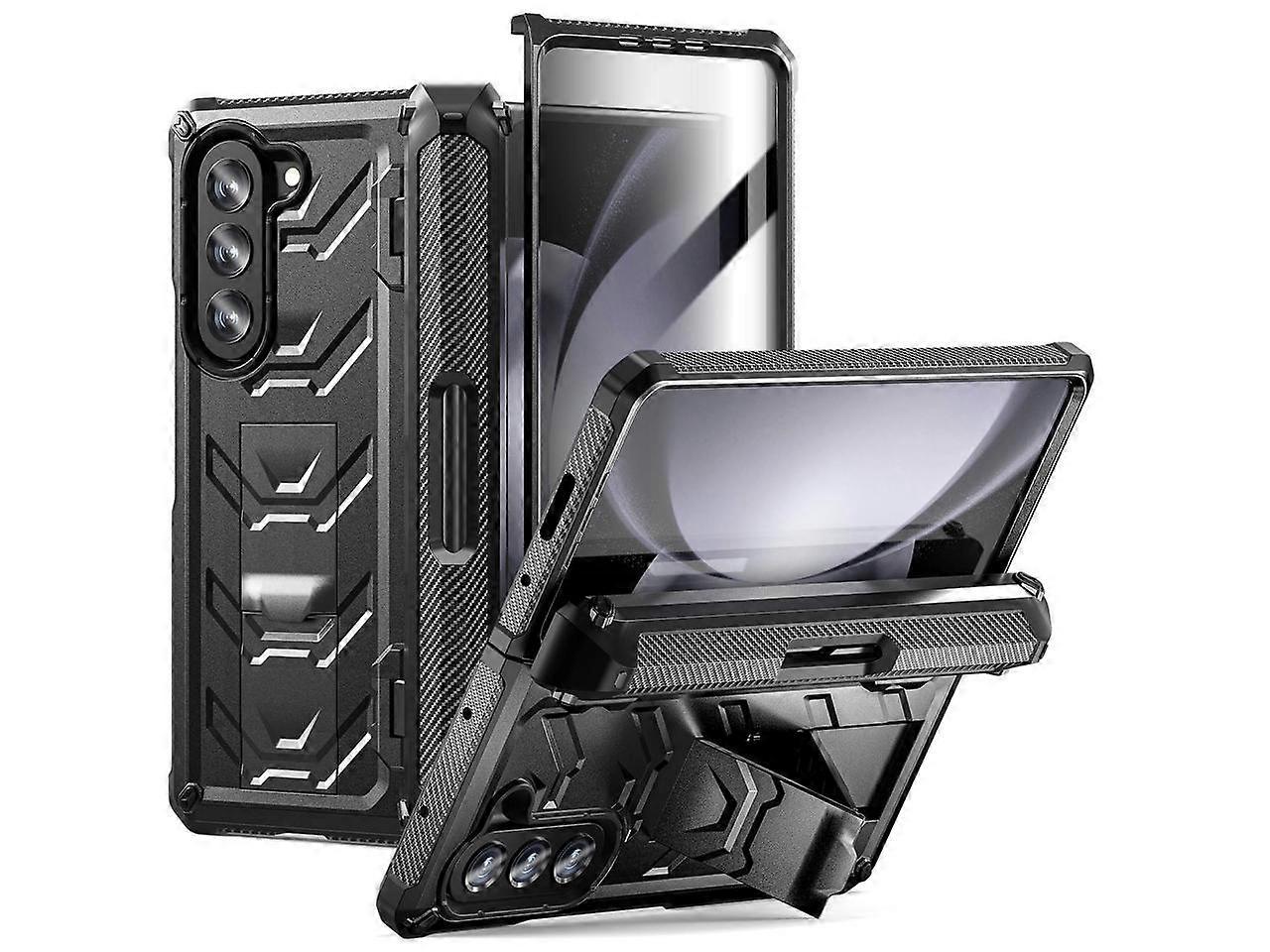 For Samsung Galaxy Z Fold 5 Case with S Pen Holder Built-in Kickstand & Screen Protector, 360 Full-Body & Hinge Protection Rugged Heavy Duty Phone Cov