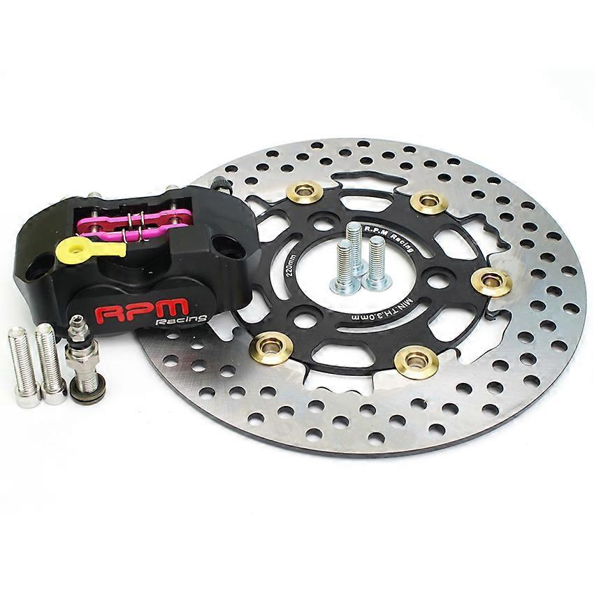 220mm Brake Disc Rotor 3 Hole Caliper Set RPM 4 piston Brake Caliper Radil mounting for Yamaha Aerox Nitro BWS 100 JOG 50 ebike