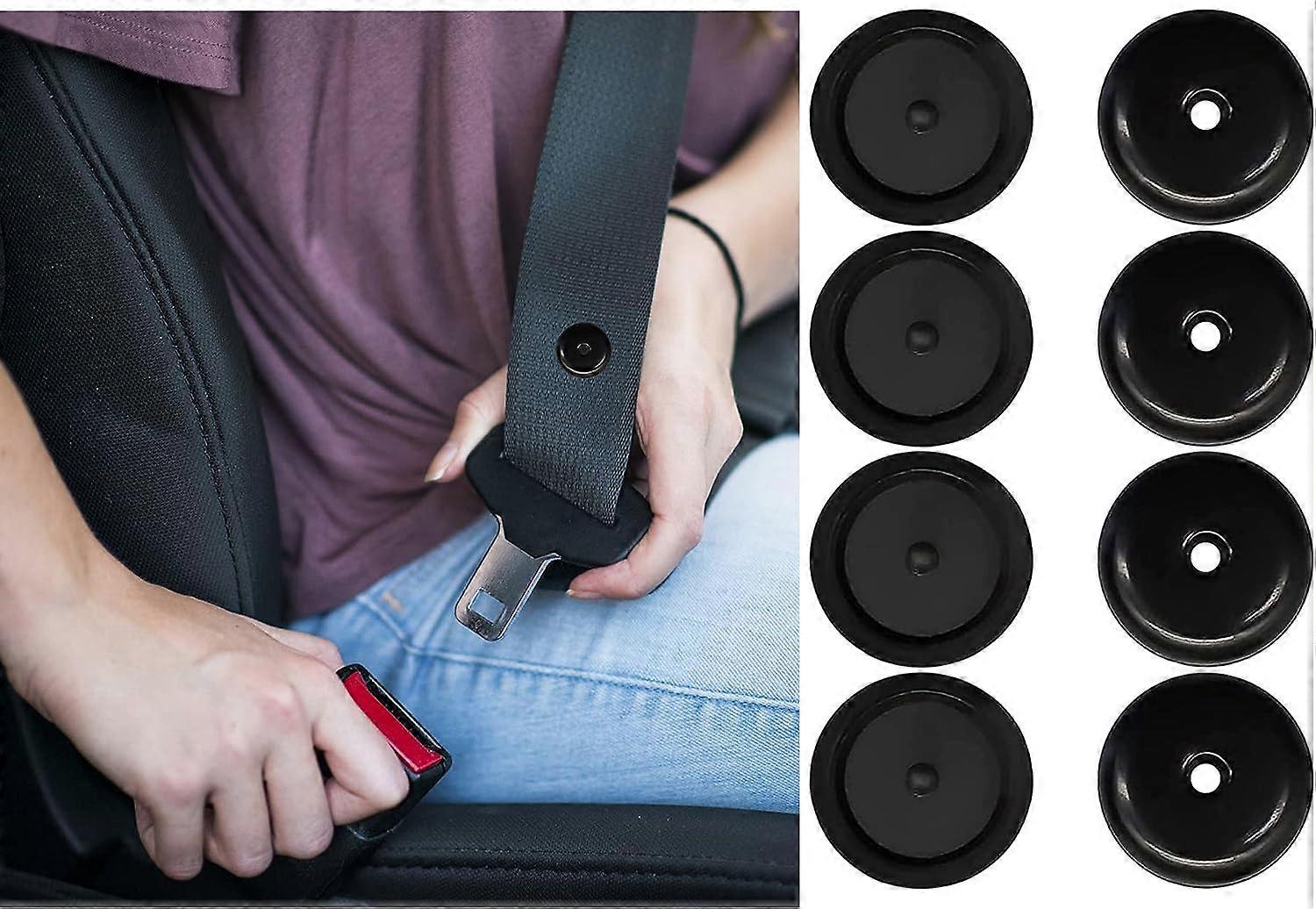 4 Sets Seat Belt Stop Buttons, Anti- slip Seat-Belt Stopper Clips Snap-On System, No Welding Required Seat Belt Stop Button Buttons Prevent Seat belt 
