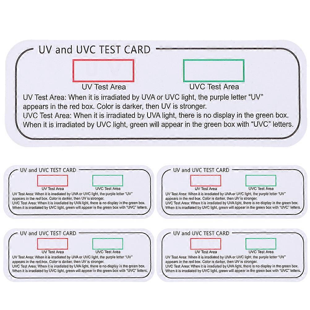 5 张 UVC-UVA 测试卡 UVC 光识别工具 UVA 试纸指示卡