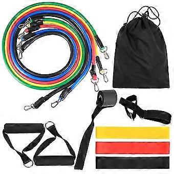 høy kvalitet 14pcs Resistance Bands Set Workout Fintess Exercise Tube Bands Jump Rope Door Anker Ankelstropper