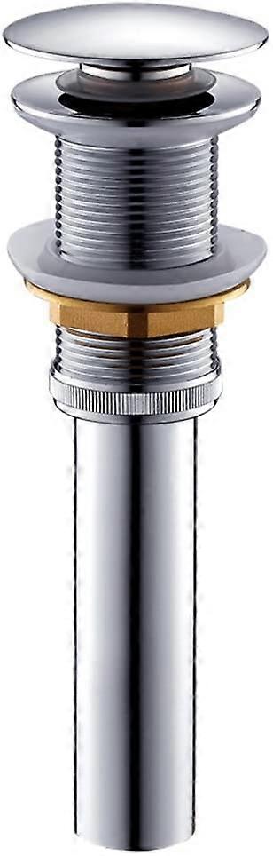 One-Split-Waschbecken-Wasserhahn Push-Pop-up-Klick-Klack-Maker-Stopper-Stopper ohne Überlauf hergestellt (Silber)