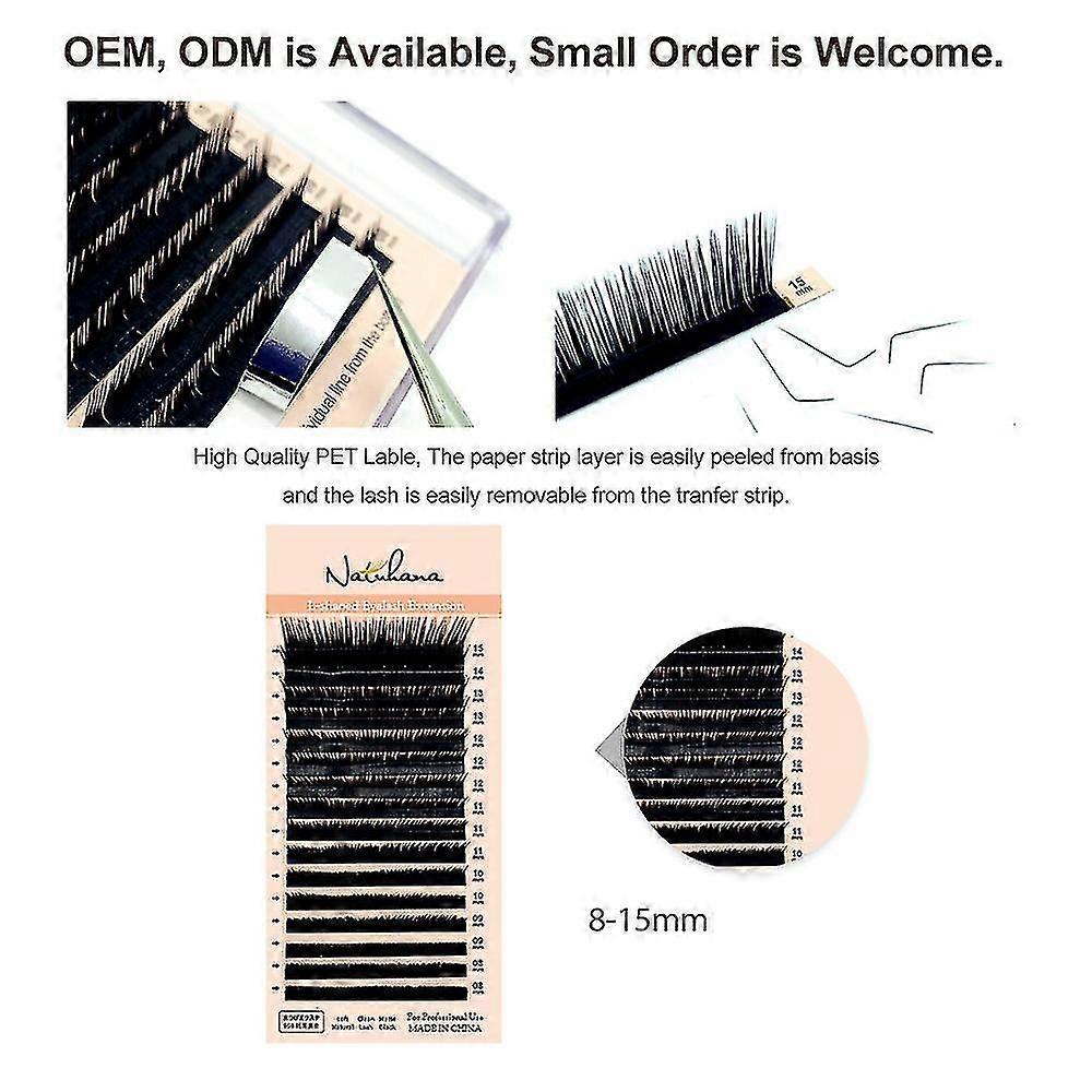 0.07 / 0.10l Faux groupe de cils 3d Extensions de cils Soft Wispy Faux cils