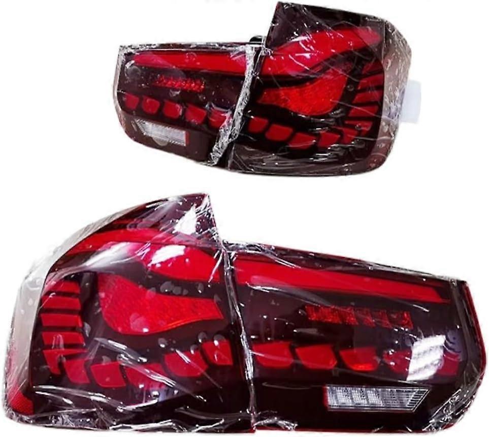 Car LED Tail Light Taillight Compatible for BMW F30 M3 F80 316i 318i 320i 330i Rear Fog Lamp + Brake Lamp + Reverse + Dynamic Turn Signal (Color : Roj