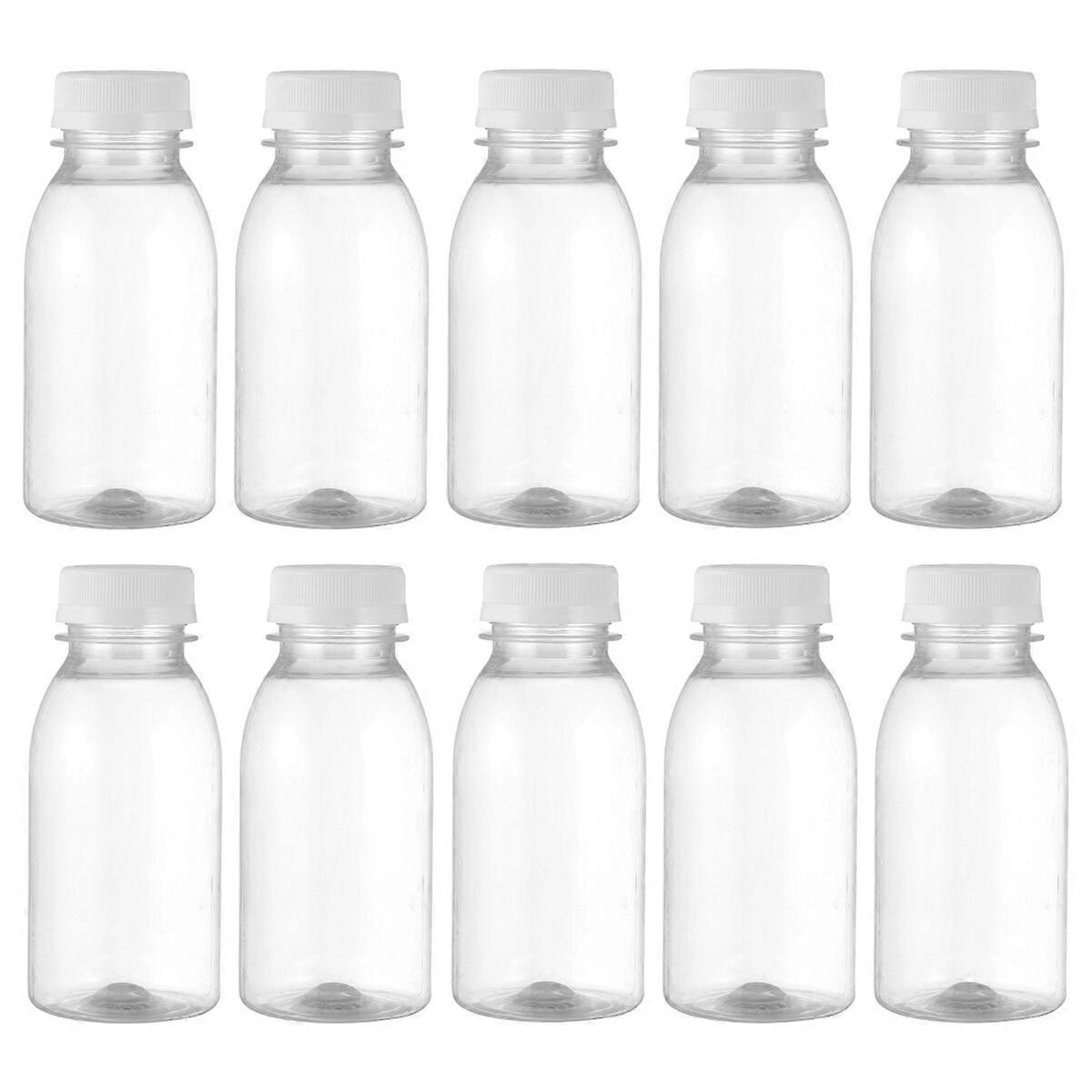 10Pcs Transparent Water Bottle Plastic Beverage Bottles 250ML (Transparent)