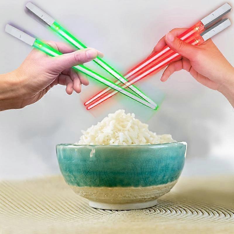 LED Lightsaber Chopsticks Light Up Durable Lightweight Portable BPA Free and Food Safe Tableware 1 Pair