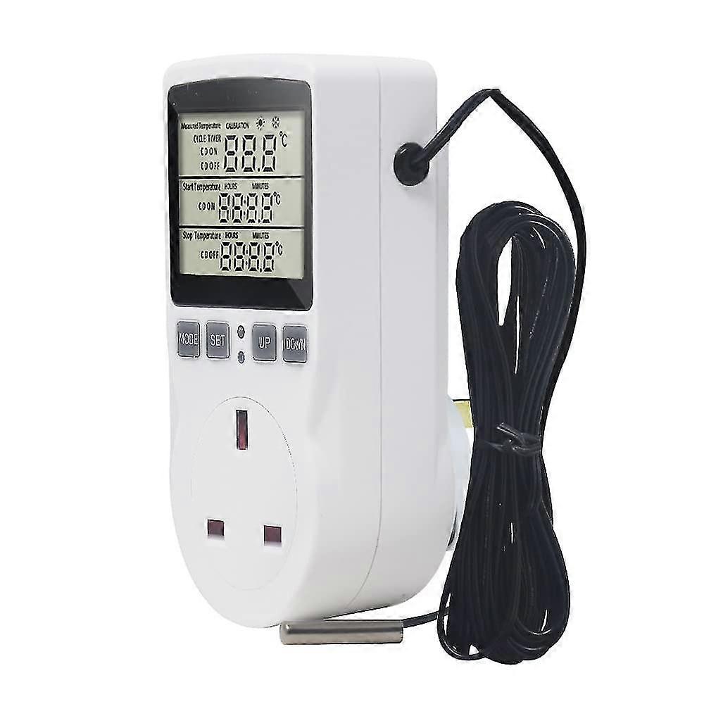 Digital Thermostat Plug Socket Temperature Controller 220v With Sensor Probe For Greenhouse Freezer Refrigerator Fermentation