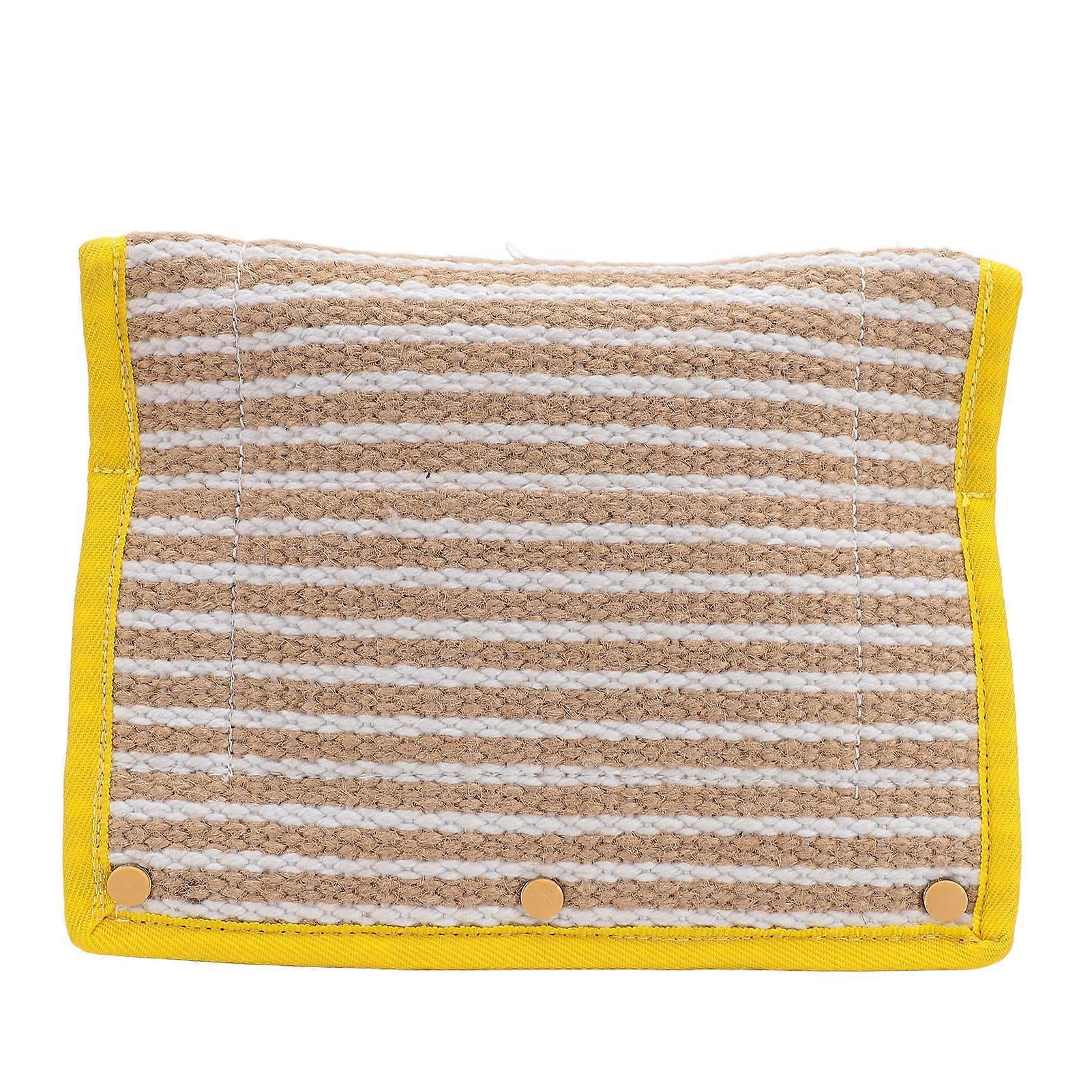 Portable Dog Bite Pad, Interactive Puppy Training Toy, Jute Bite Pad with 3 Comfortable Handles
