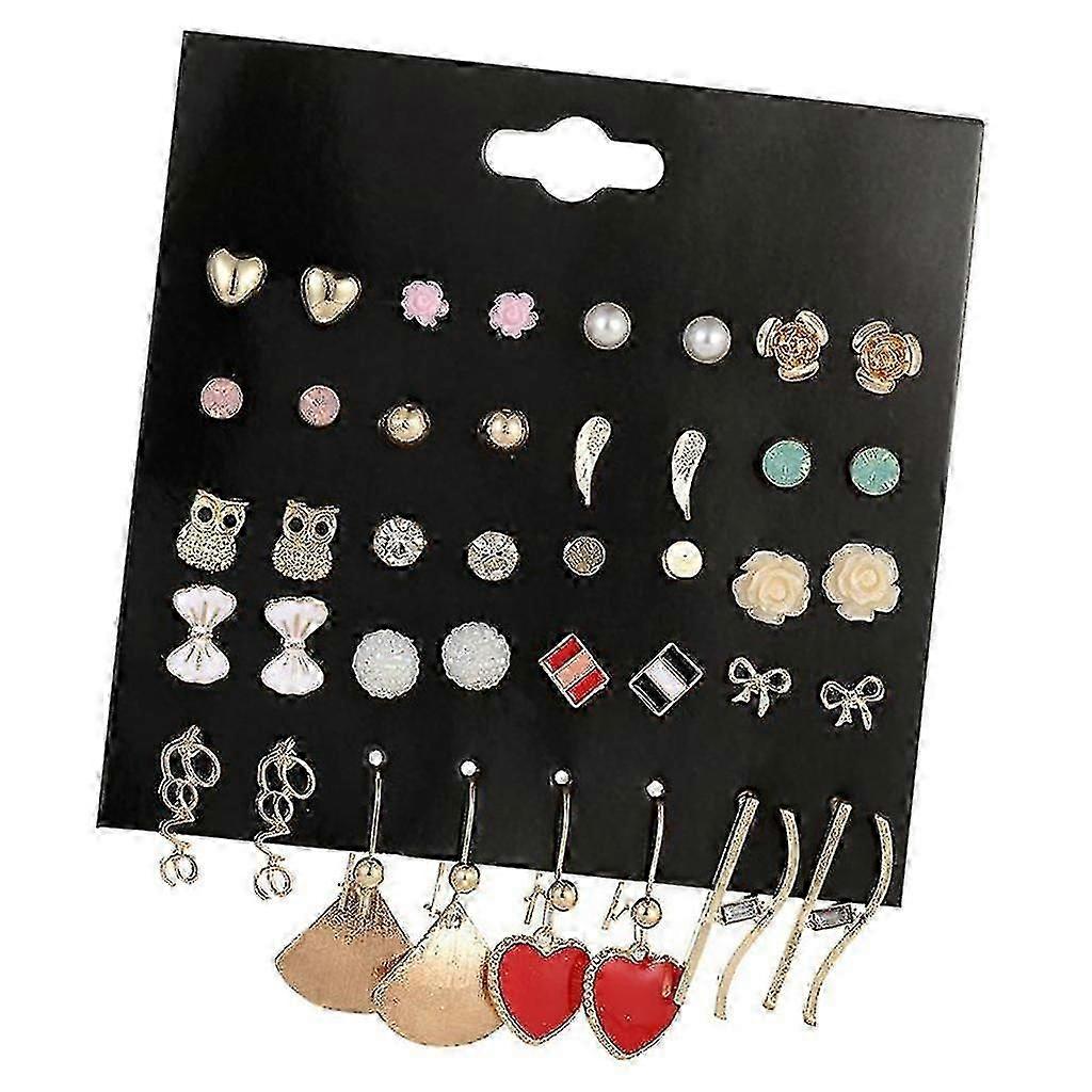 20 par kvinder Simple Chic Rhinestone øreringe Stud Mixed Styles Øredråbe