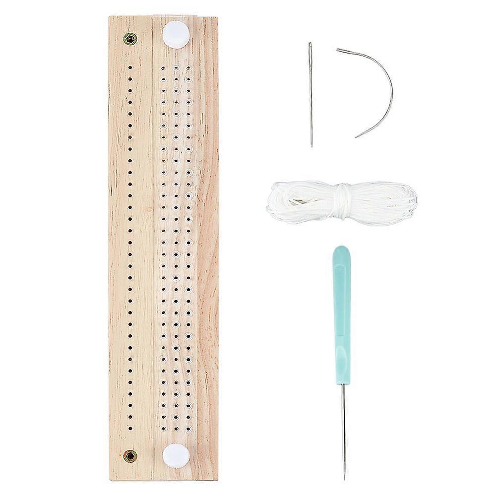 Wood & Acrylic Punching and Binding Tools Set for Leathercraft with Stainless Steel Needle Mixed Color 28.1x6.15x1.2cm