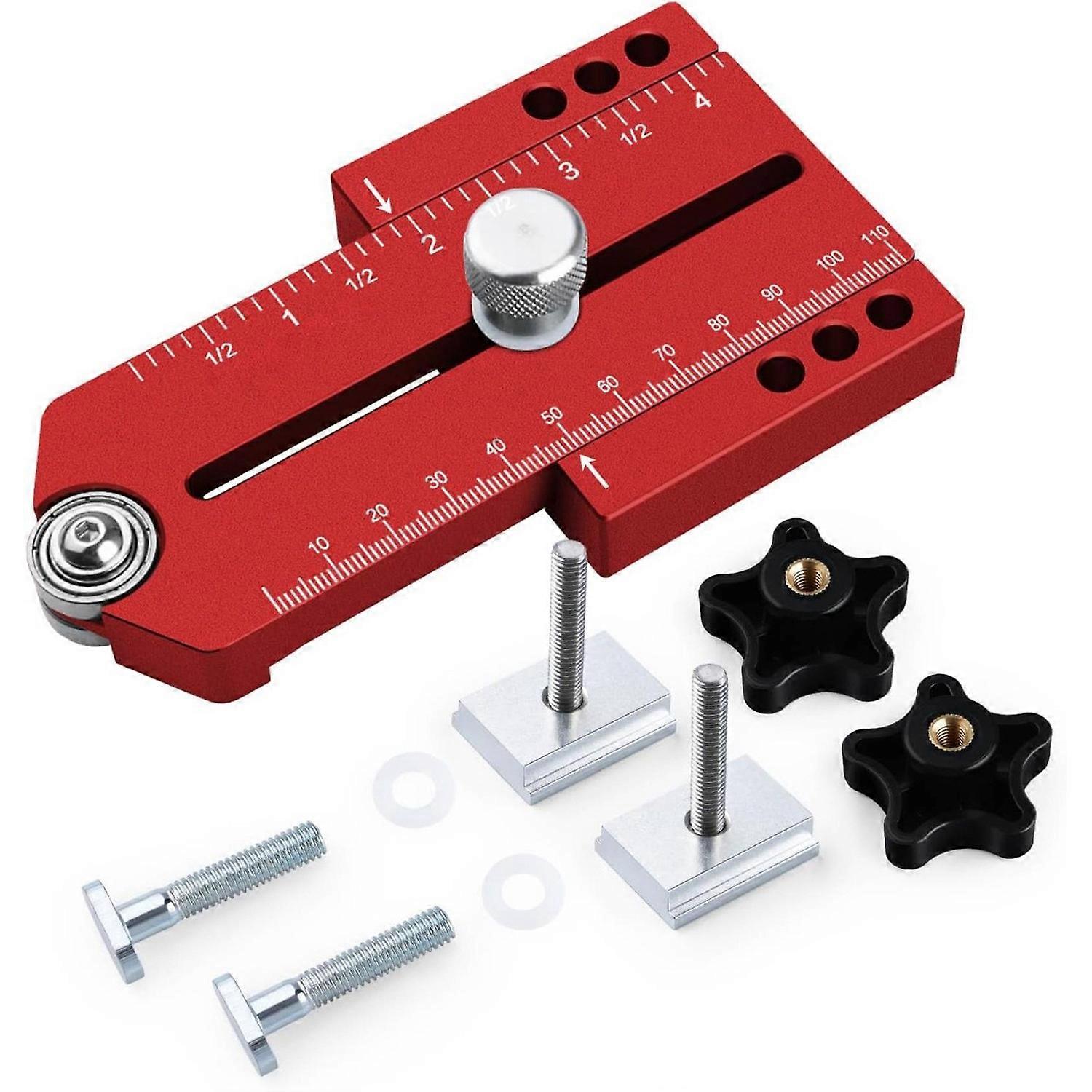 Extended Thin Ripping Jig Aluminum Alloy Metric Inch Woodworking Guide Jig for Table Saw Router Band