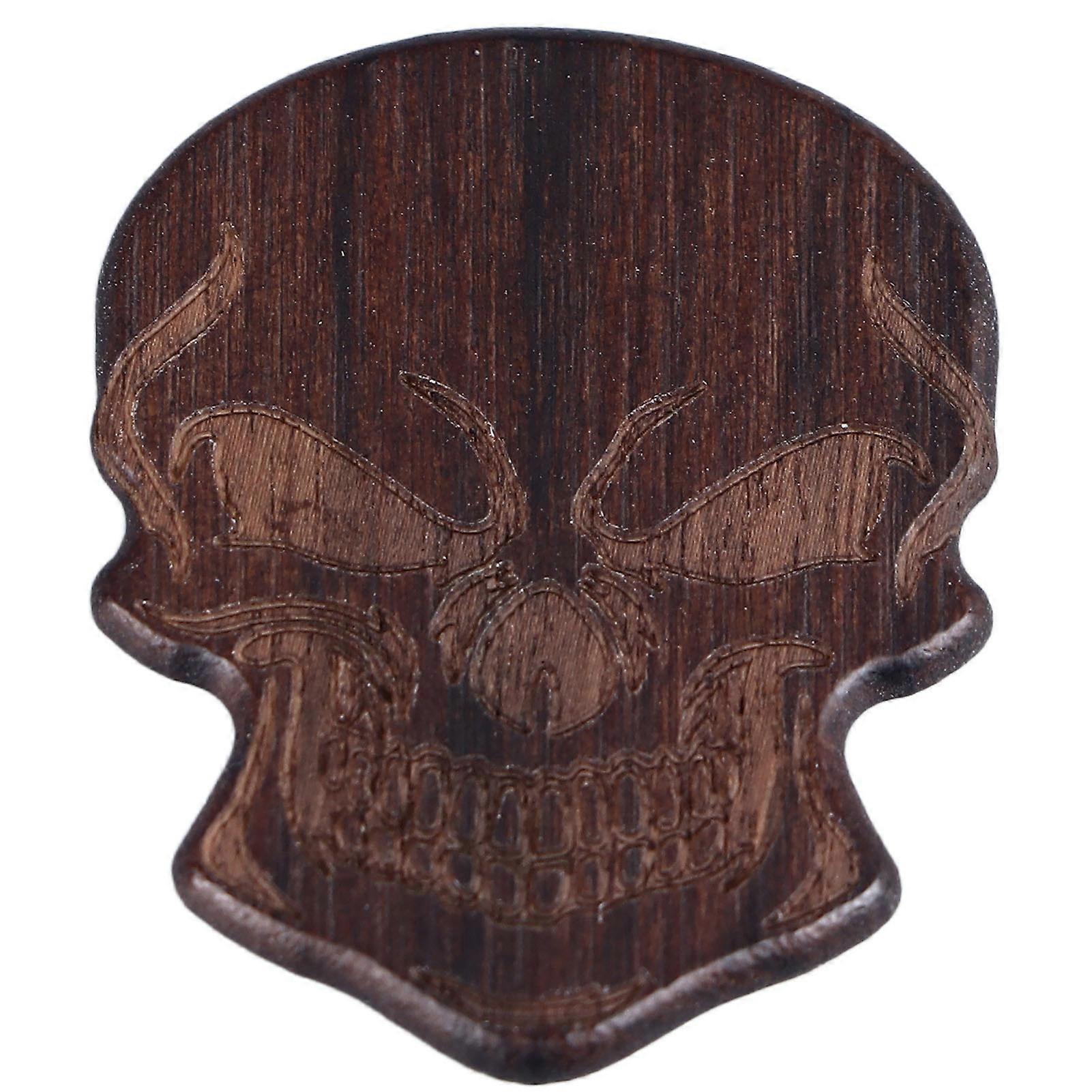 Cool Skull Guitar Pick Halloween Solid Wood Type B