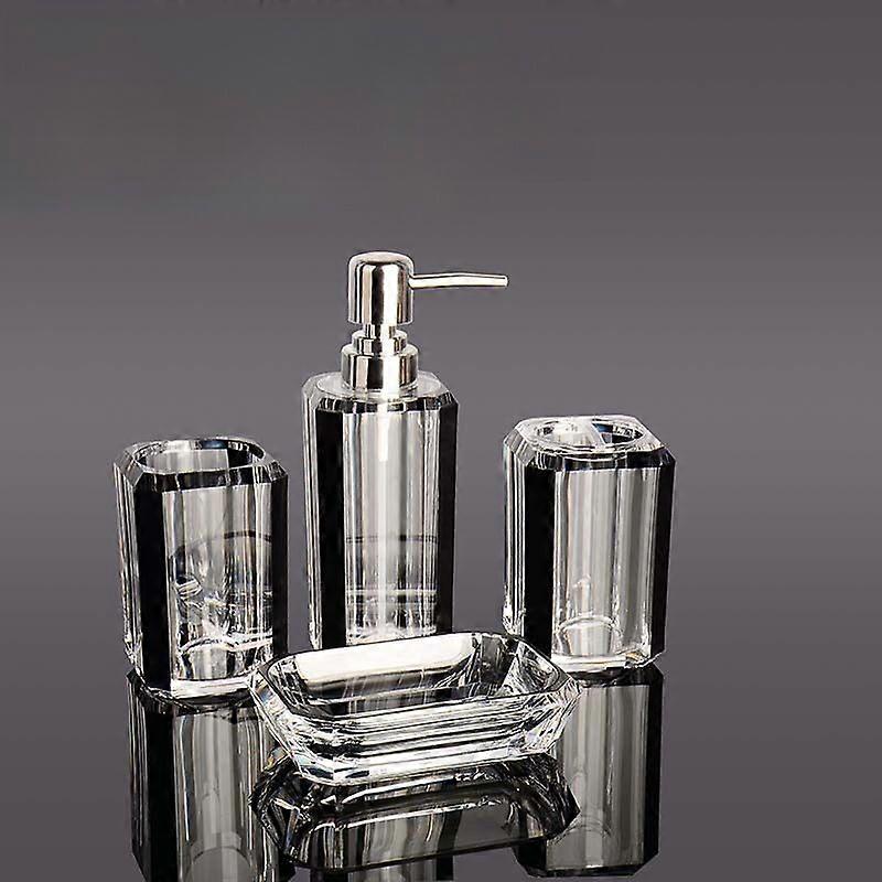 アクリル透明ハンドサニタイザーボトルローションタンクバスルームセットサブパッケージ石鹸ボックスマウスウォッシュカップ歯ブラシカップ