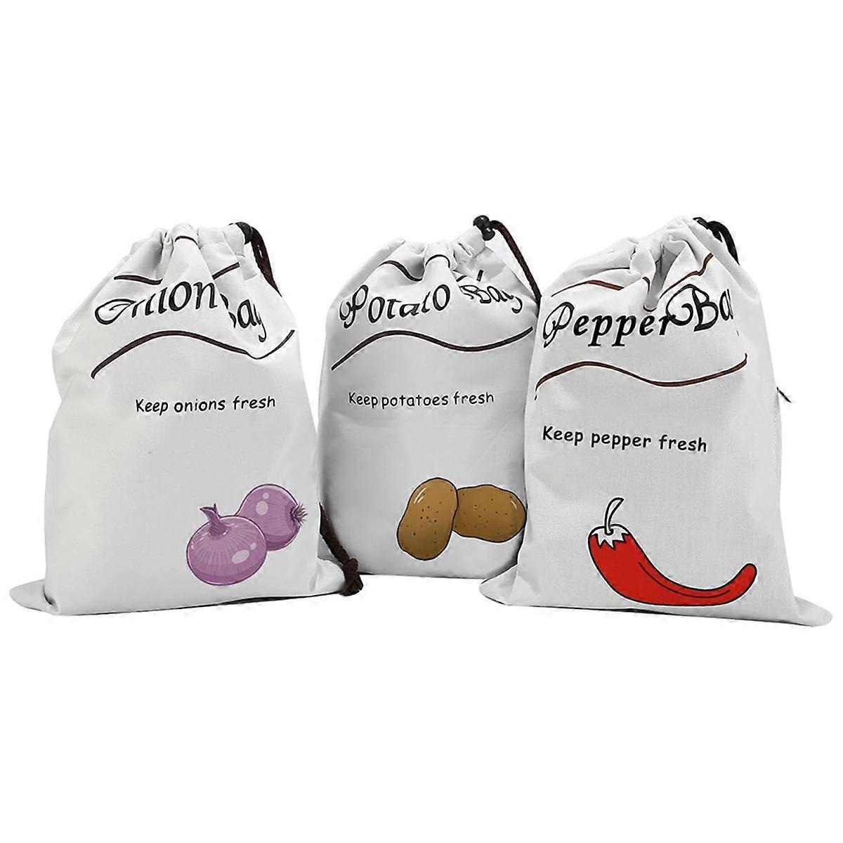 Potato and Onion Storage Bag Drawstring Bag Onion Potato Pepper Storage Bag Drawstring Fresh-Keepin