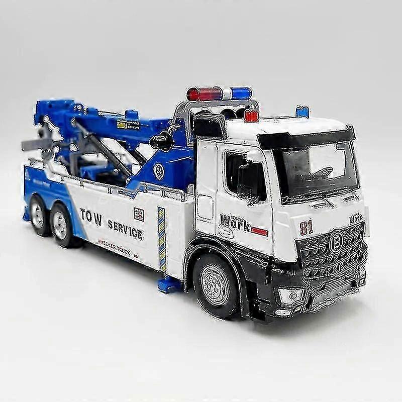 01:32 دييكاست نموذج مركبة لعبة كبيرة مزدوجة هوك المرور الطريق الإنقاذ خدمة شاحنة مصغرة طبق الأصل مع ضوء الصوت الكبير
