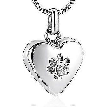 Cremation ash necklace with heart pet pendant, keepsake jewelry