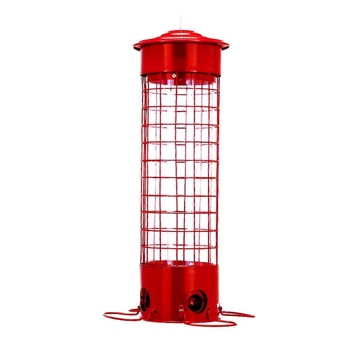 Squirrel-proof bird feeder Automatic hummingbird feeder Hanging waterproof bird feeder Red