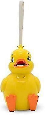 Compact Resin Toilet Brush with Holder Featuring Yellow Duck Pattern
