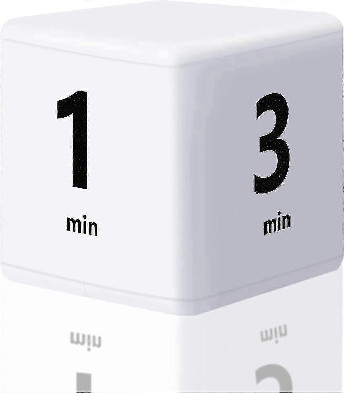 Cube Timer,Time Management Cube,Gravity Sensor Flip Timer 1-3-5-10 Minutes for Study,Kitchen Cooking,Workout,Yoga (White)