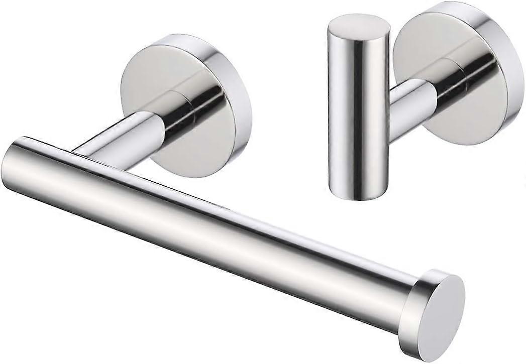 Towel and Toilet Roll Holder Set, 2-Piece Toilet Roll Holder with Coat Hook
