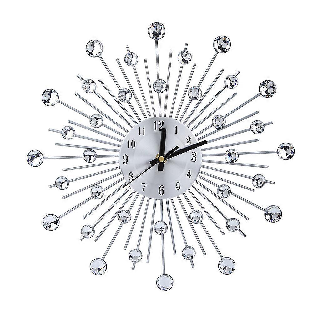 Large Iron Modern Wall Clock, Silent Non-Ticking Clock for Home Decor