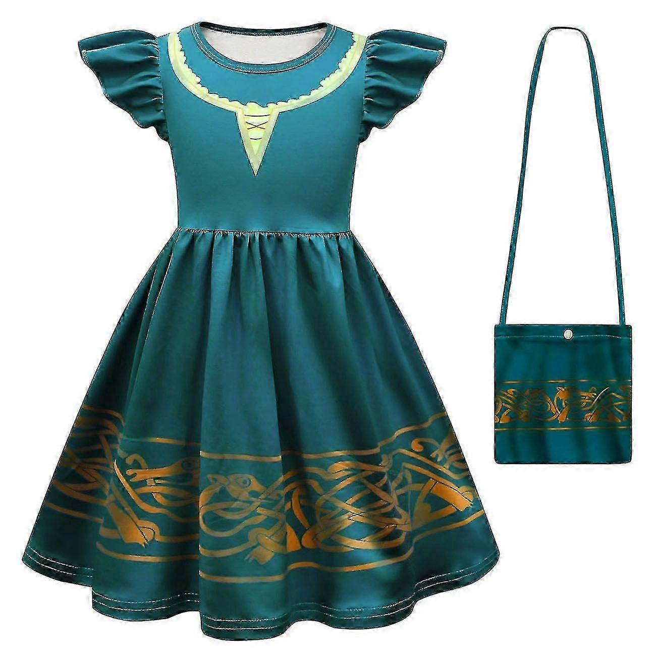 هالوين الفتيات ميريدا تأثيري اللباس شجاع الأداء زي الصيف عيد ميلاد حزب الأخضر القوطية فساتين خمر شعر مستعار