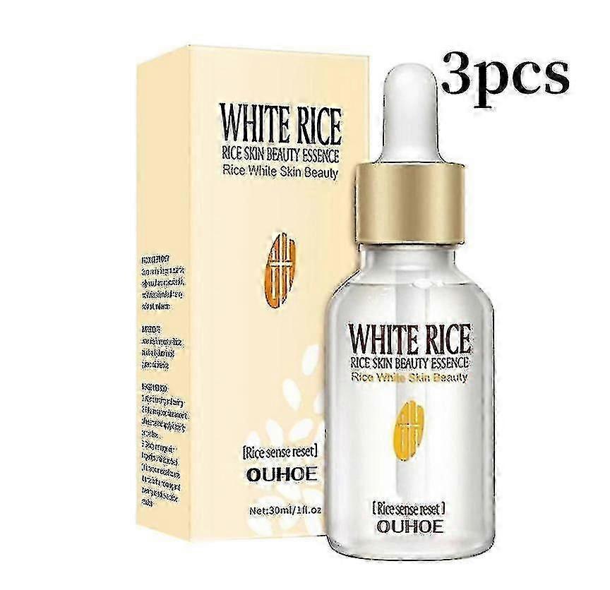 3 قطع 30 مل من خلاصة الأرز المضادة للتجاعيد يصلح حاجز البشرة ويرطب ويرطب ويتلاشى البقع والخطوط الدقيقة ويشد