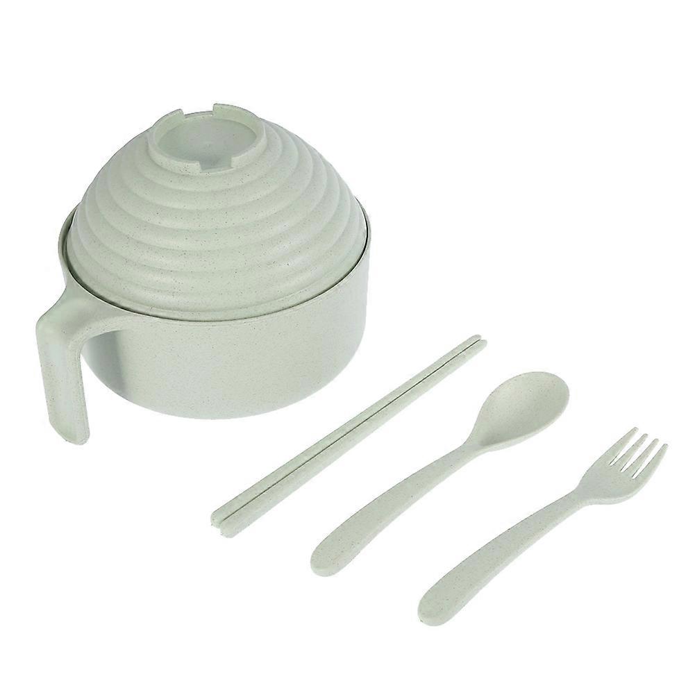 Wheat Straw Pot Set with Chopsticks Fork Spoon Bowl Tableware for Dorms Students