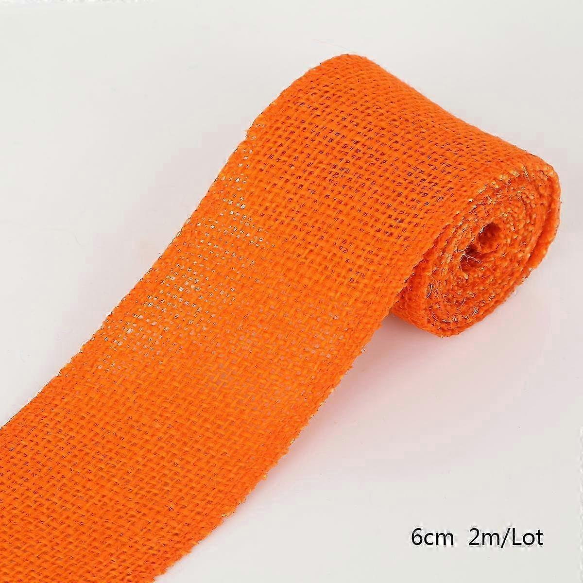 2M Width 6cm Colorful Natural Jute Burlap Ribbon Jute Fabric Roll Hessian Ribbon Trims Tape Rustic W