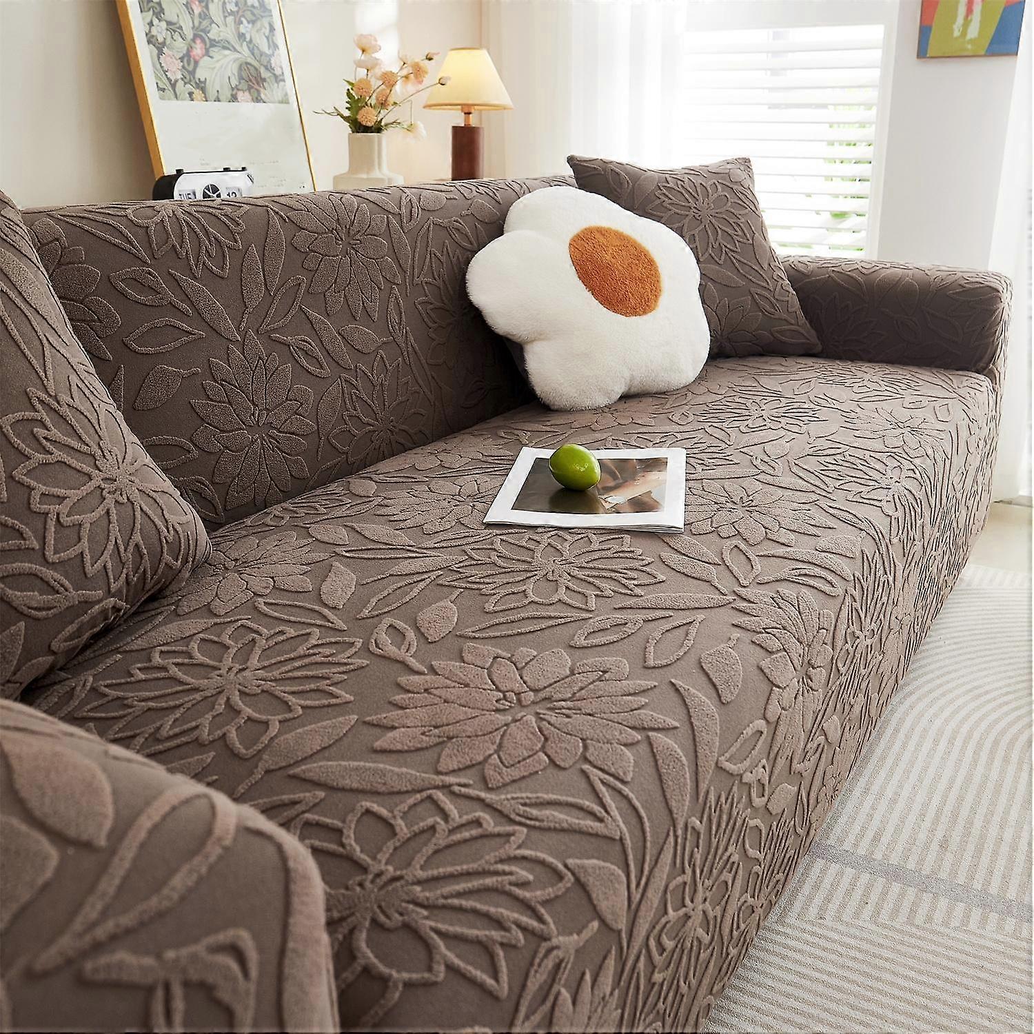 1pc Camellia Jacquard Elastic Sofa Slipcover, Non-slip Sofa Cover, Couch Cover Four Seasons Universal Furniture Protector Decor