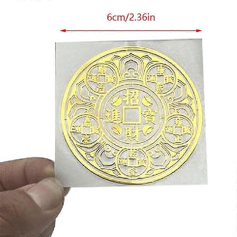 Feng Shui Five Emperors' Money Dissolves Eight Trigrams Metal Stickers Decor