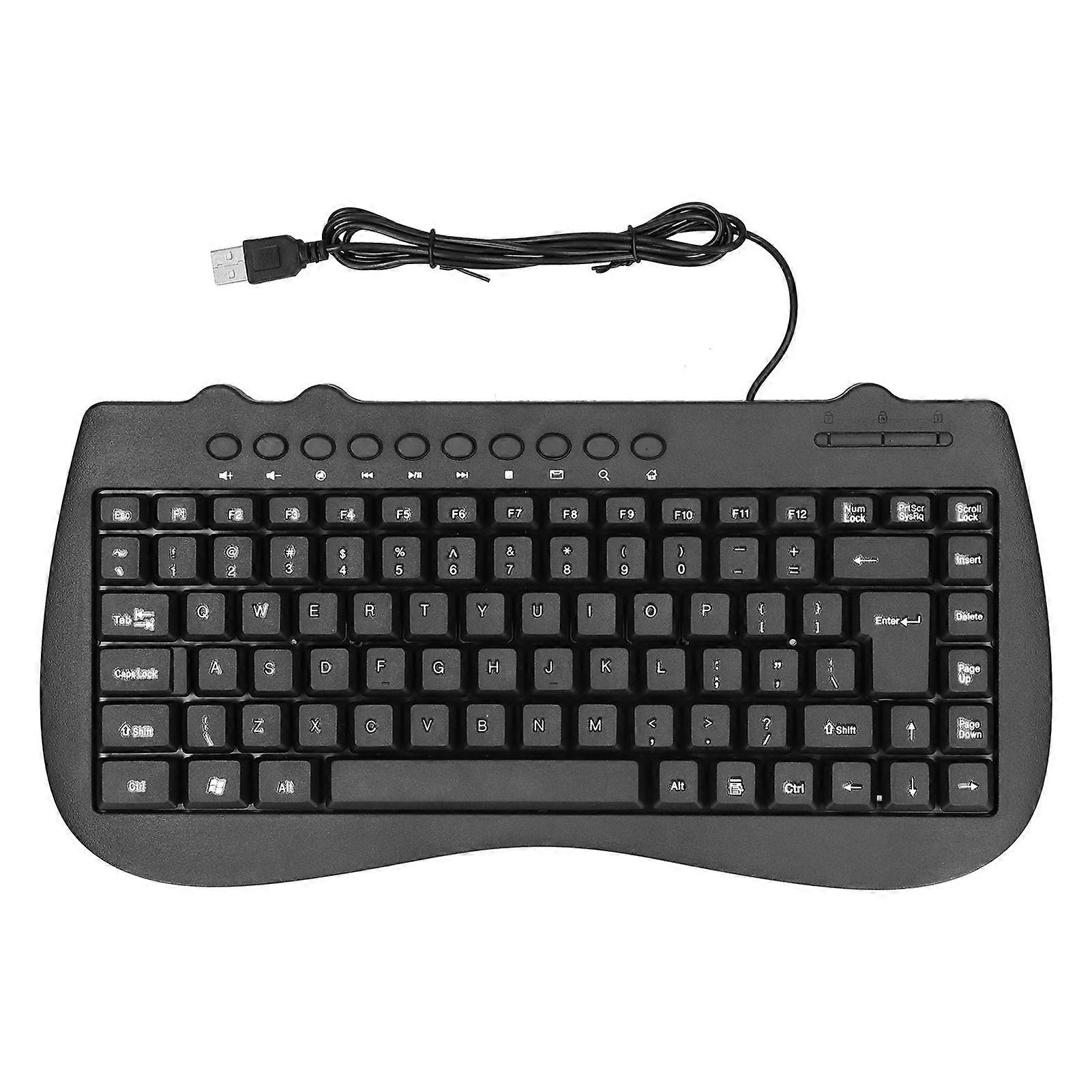 USB Keyboard Durable Plastic 87 Keys KB‑301B Keypads General Ergonomically Computer Accessories